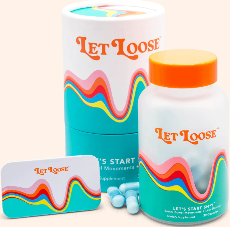 Let Loose capsules, digestive enzymes and travel tin